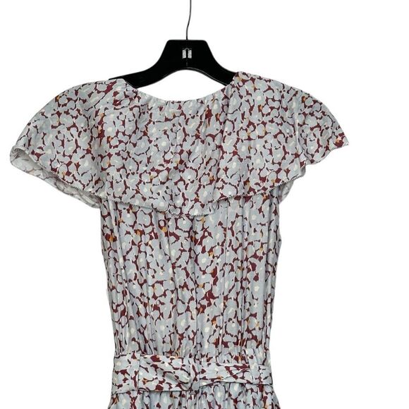 Joie Blue Floral Print Nell Silk Blend Ruffle Jumpsuit | Size 4 - Picture 10 of 11